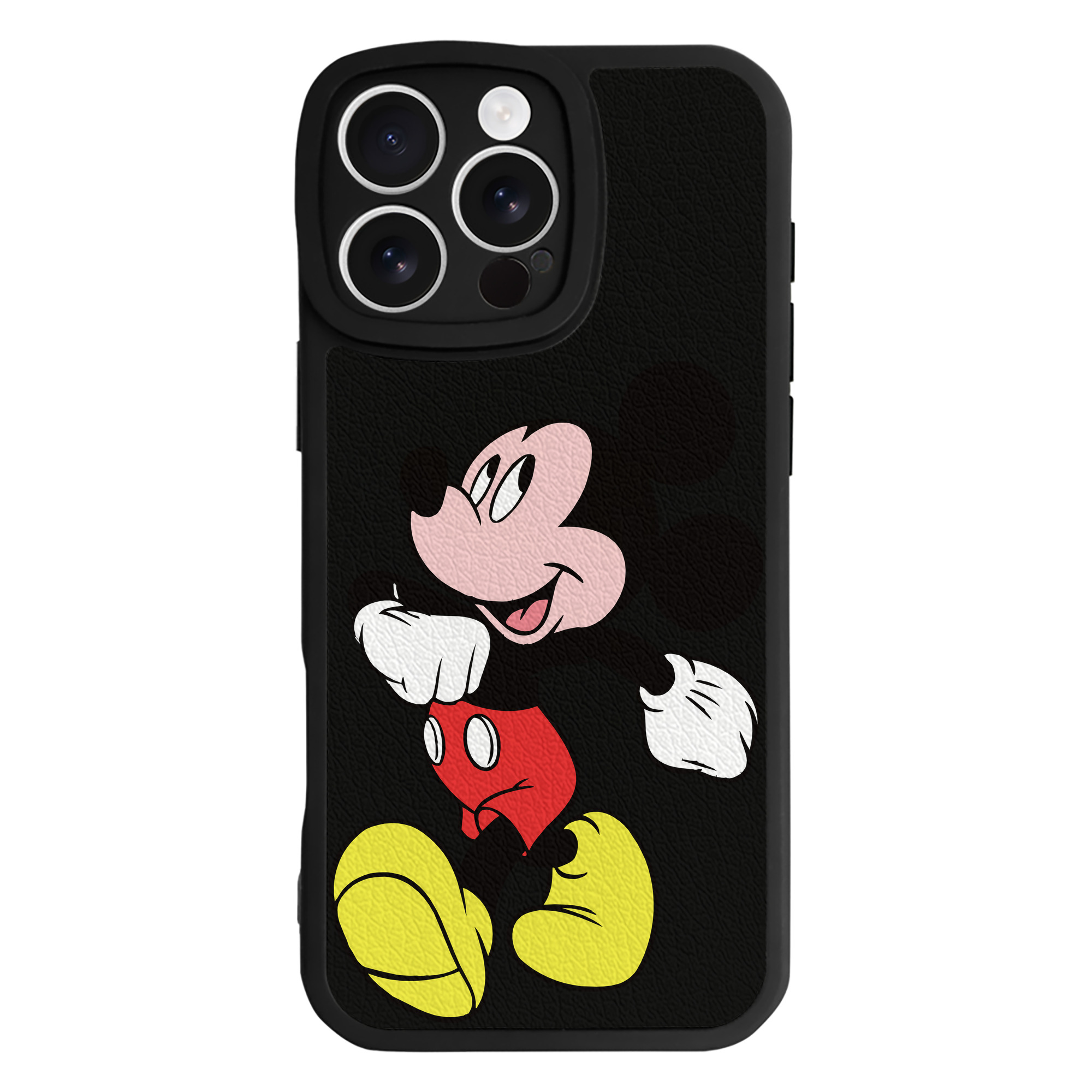 （画像用） ミッキーマウス Mickey Mouse 【iPhone 16シリーズ対応】シリコンスマホケース（レザー調） 材質：シリコン